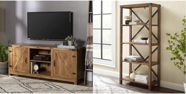 Modern Farmhouse Double Barn Door TV Stand - Image 2