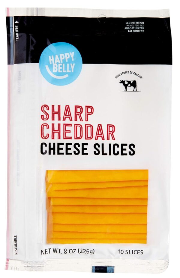 Happy Belly Slice Sharp Cheddar, 10 Slices