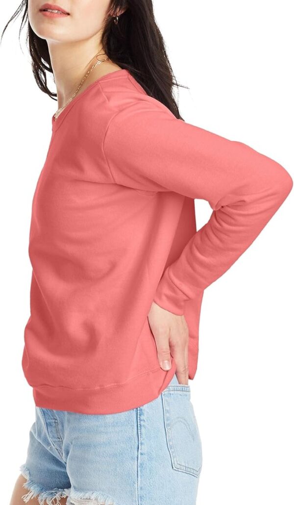 Hanes Women's Ecosmart V-Notch Crewneck Sweatshirt - Image 2