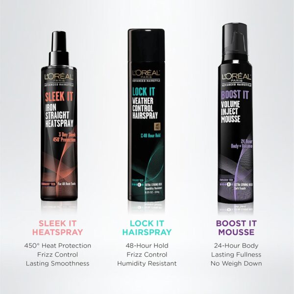 L'Oréal Paris  Hairstyle Straight Heat Spray - Image 3