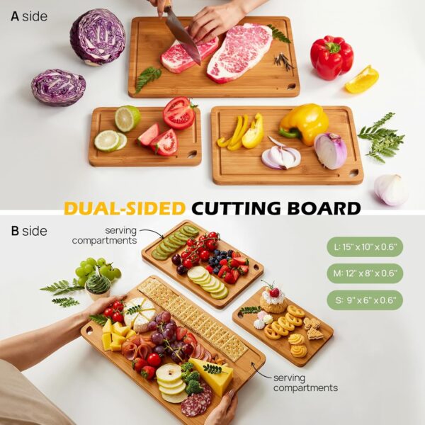 BamboonDurable Wood Cutting Boards for Kitchen - Image 3