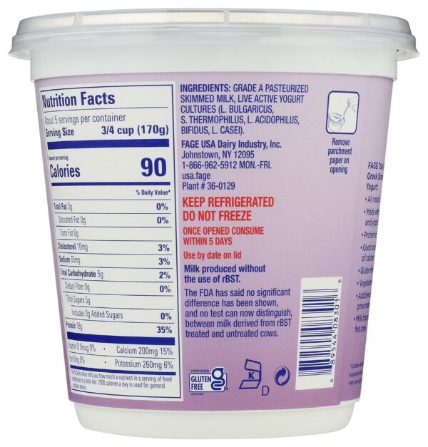 FAGE Total Greek Yogurt, 0% Nonfat, Plain - Image 5