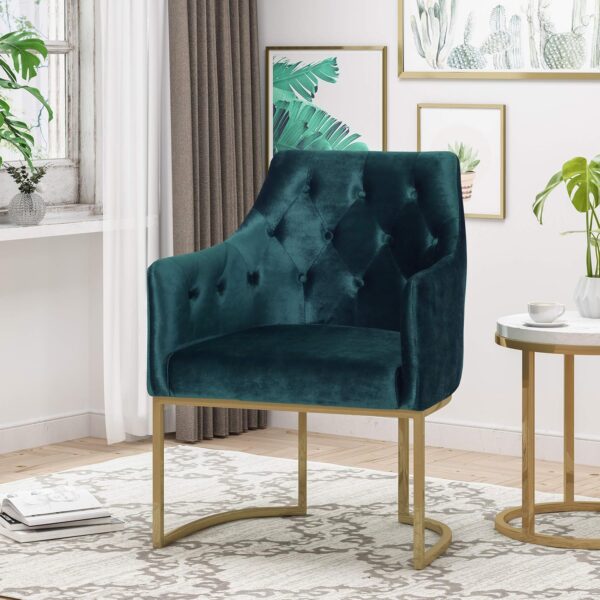 Home Fern Modern Tufted Glam Accent Chair - Image 2