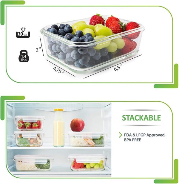Glass Storage Containers with Lids (Multi-Compartment)