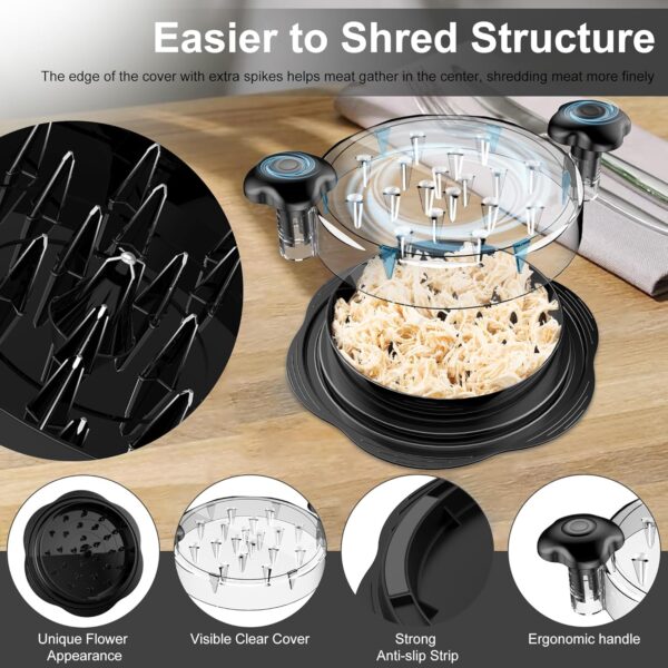 Chicken Breast Shredder Tool Twist with Brush&Fork, - Image 4