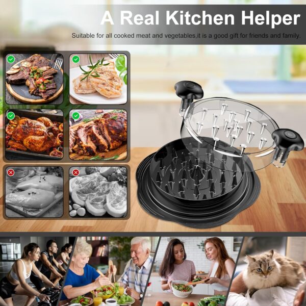 Chicken Breast Shredder Tool Twist with Brush&Fork, - Image 2